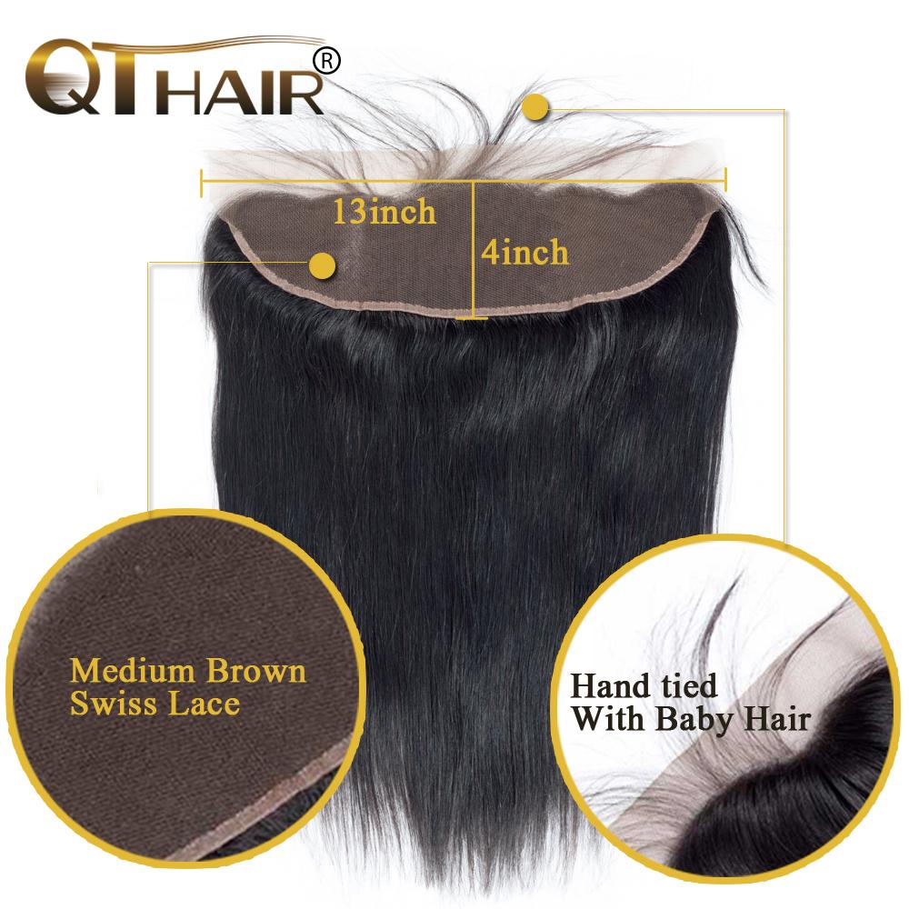 QT Malaysian 10A Straight 13x4 Lace Frontal Hair Closure - QTHAIR